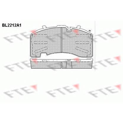 Фото Комплект тормозных колодок, дисковый тормоз FTE BL2212A1