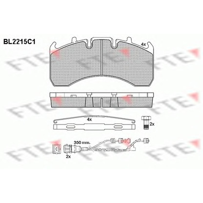 Фото Комплект тормозных колодок, дисковый тормоз FTE BL2215C1