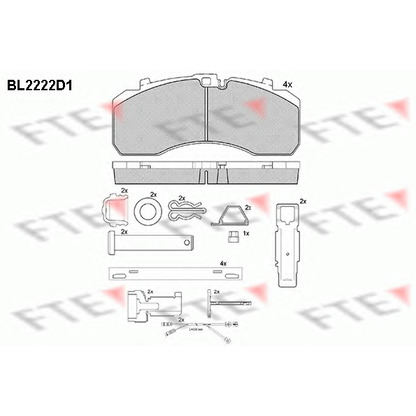 Фото Комплект тормозных колодок, дисковый тормоз FTE BL2222D1