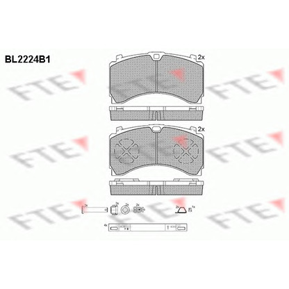 Фото Комплект тормозных колодок, дисковый тормоз FTE BL2224B1