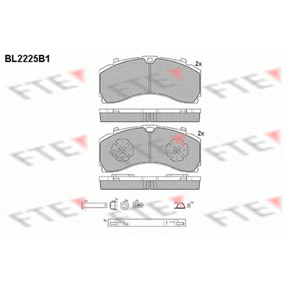 Фото Комплект тормозных колодок, дисковый тормоз FTE BL2225B1