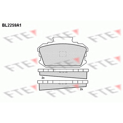 Фото Комплект тормозных колодок, дисковый тормоз FTE BL2259A1