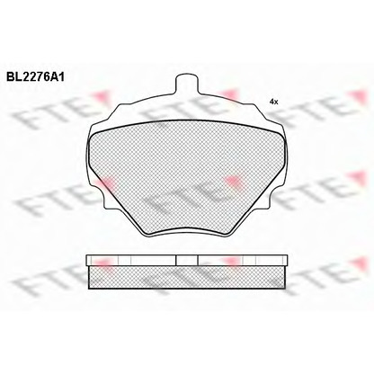 Фото Комплект тормозных колодок, дисковый тормоз FTE BL2276A1