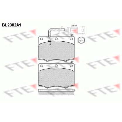 Photo Kit de plaquettes de frein, frein à disque FTE BL2302A1