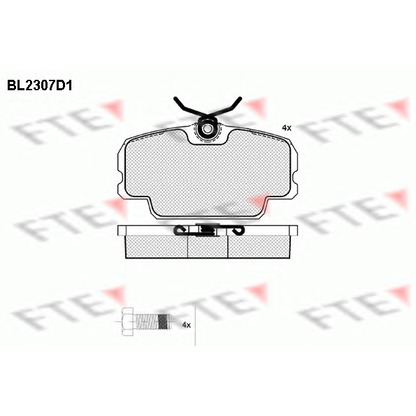 Photo Kit de plaquettes de frein, frein à disque FTE BL2307D1