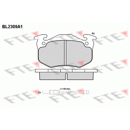 Фото Комплект тормозных колодок, дисковый тормоз FTE BL2309A1