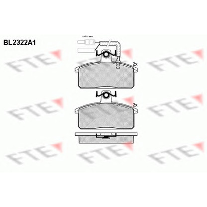 Фото Комплект тормозных колодок, дисковый тормоз FTE BL2322A1