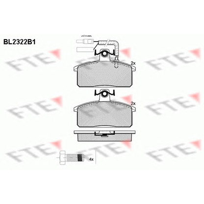 Photo Kit de plaquettes de frein, frein à disque FTE BL2322B1