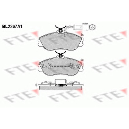 Photo Kit de plaquettes de frein, frein à disque FTE BL2367A1