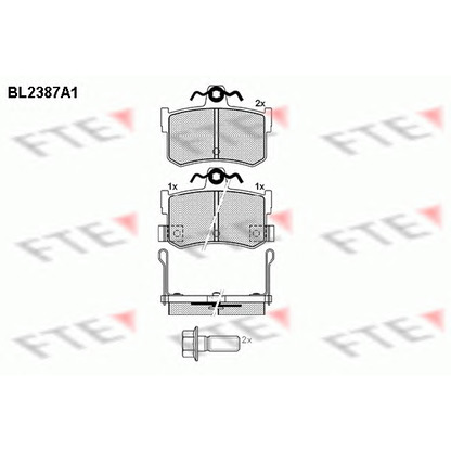 Фото Комплект тормозных колодок, дисковый тормоз FTE BL2387A1