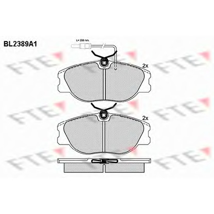 Фото Комплект тормозных колодок, дисковый тормоз FTE BL2389A1