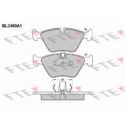 Photo Kit de plaquettes de frein, frein à disque FTE BL2400A1