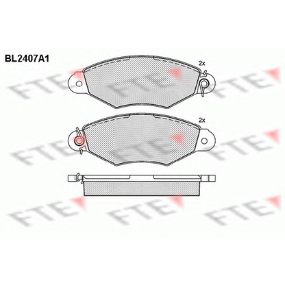 Фото Комплект тормозных колодок, дисковый тормоз FTE BL2407A1