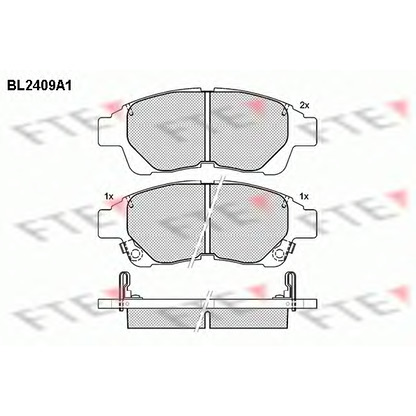 Фото Комплект тормозных колодок, дисковый тормоз FTE BL2409A1