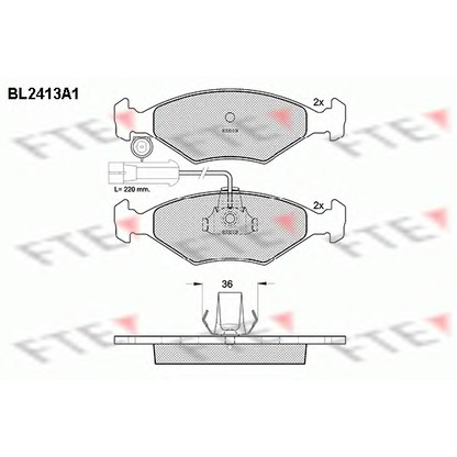 Фото Комплект тормозных колодок, дисковый тормоз FTE BL2413A1