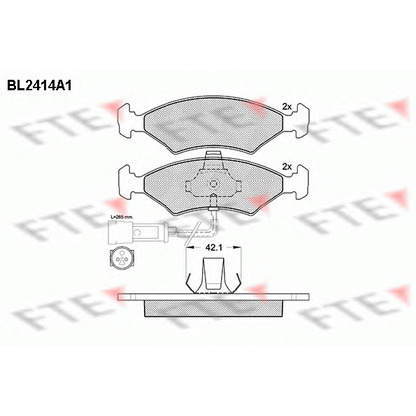 Фото Комплект тормозных колодок, дисковый тормоз FTE BL2414A1