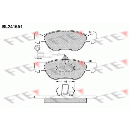 Photo Kit de plaquettes de frein, frein à disque FTE BL2416A1