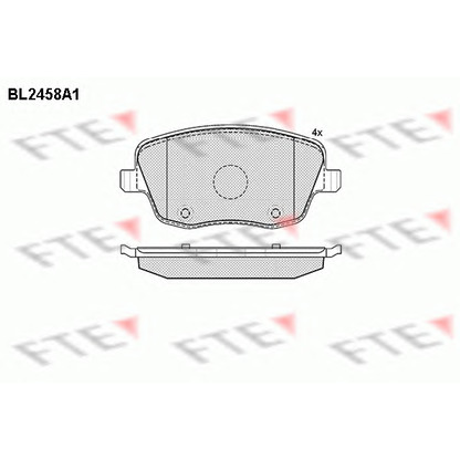Фото Комплект тормозных колодок, дисковый тормоз FTE BL2458A1