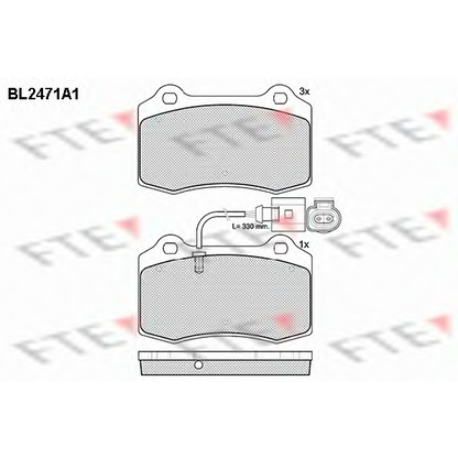 Photo Kit de plaquettes de frein, frein à disque FTE BL2471A1
