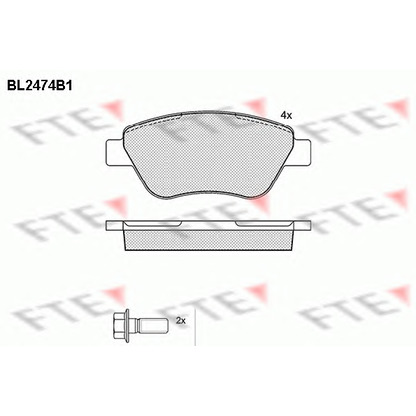 Photo Kit de plaquettes de frein, frein à disque FTE BL2474B1