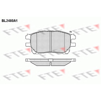 Фото Комплект тормозных колодок, дисковый тормоз FTE BL2480A1