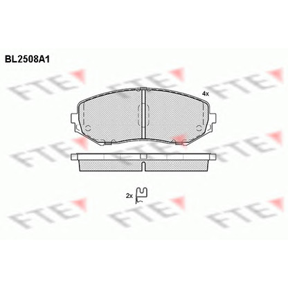 Фото Комплект тормозных колодок, дисковый тормоз FTE BL2508A1