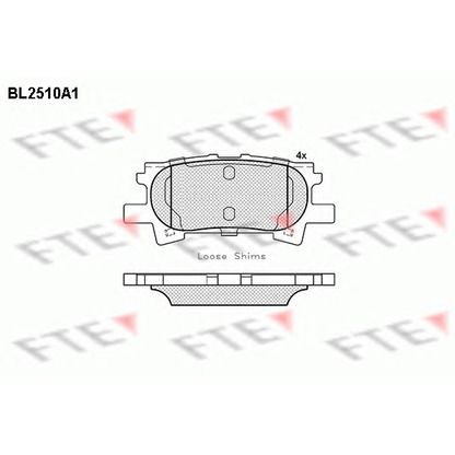 Фото Комплект тормозных колодок, дисковый тормоз FTE BL2510A1