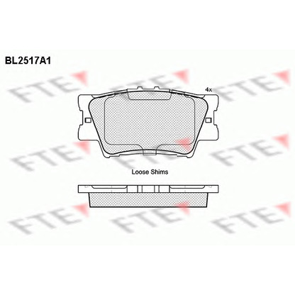 Photo Kit de plaquettes de frein, frein à disque FTE BL2517A1
