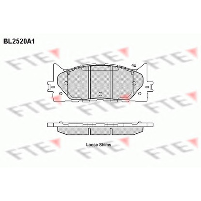 Photo Kit de plaquettes de frein, frein à disque FTE BL2520A1