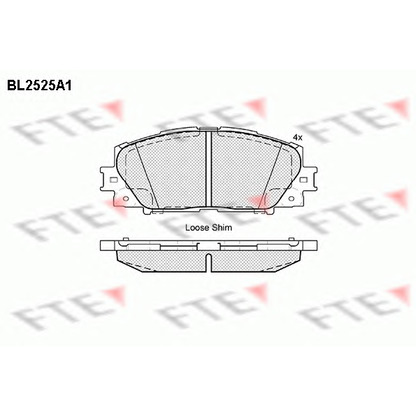 Photo Brake Pad Set, disc brake FTE BL2525A1