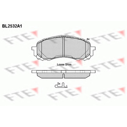 Фото Комплект тормозных колодок, дисковый тормоз FTE BL2532A1