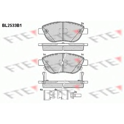 Фото Комплект тормозных колодок, дисковый тормоз FTE BL2533B1