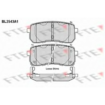 Фото Комплект тормозных колодок, дисковый тормоз FTE BL2543A1