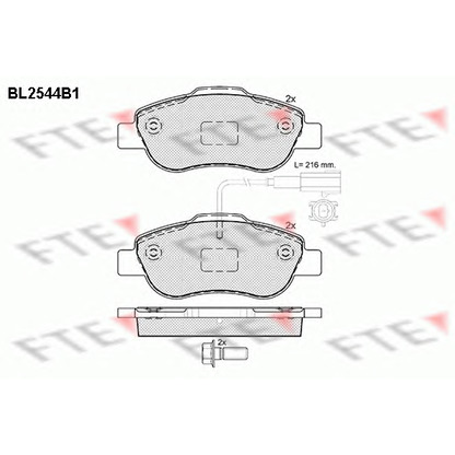 Фото Комплект тормозных колодок, дисковый тормоз FTE BL2544B1