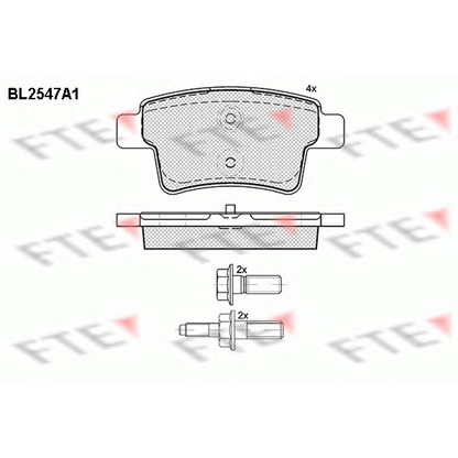 Photo Kit de plaquettes de frein, frein à disque FTE BL2547A1
