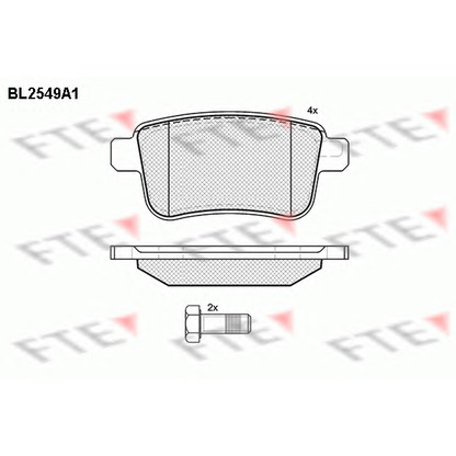 Фото Комплект тормозных колодок, дисковый тормоз FTE BL2549A1