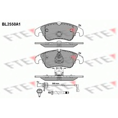 Zdjęcie Zestaw klocków hamulcowych, hamulce tarczowe FTE BL2550A1
