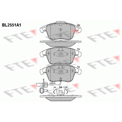 Zdjęcie Zestaw klocków hamulcowych, hamulce tarczowe FTE BL2551A1