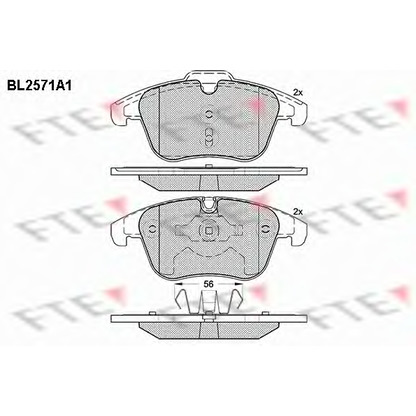 Photo Kit de plaquettes de frein, frein à disque FTE BL2571A1