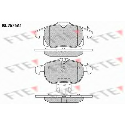 Фото Комплект тормозных колодок, дисковый тормоз FTE BL2575A1