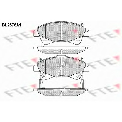 Photo Kit de plaquettes de frein, frein à disque FTE BL2576A1