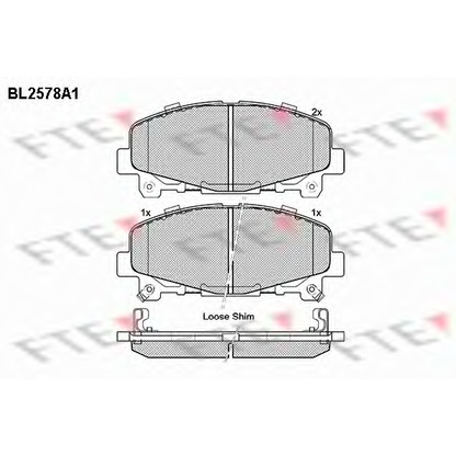 Photo Kit de plaquettes de frein, frein à disque FTE BL2578A1