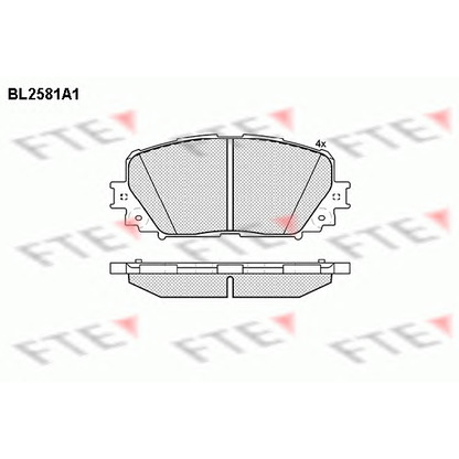 Фото Комплект тормозных колодок, дисковый тормоз FTE BL2581A1