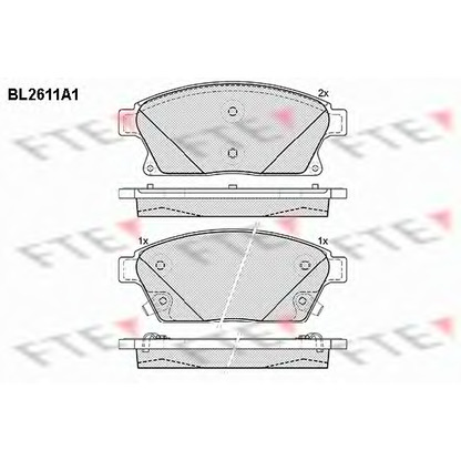 Photo Brake Pad Set, disc brake FTE BL2611A1