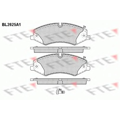 Фото Комплект тормозных колодок, дисковый тормоз FTE BL2625A1