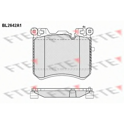 Photo Kit de plaquettes de frein, frein à disque FTE BL2642A1