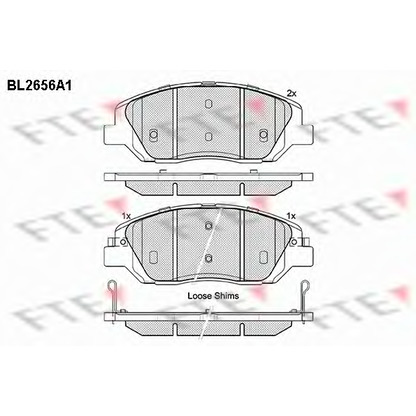 Фото Комплект тормозных колодок, дисковый тормоз FTE BL2656A1