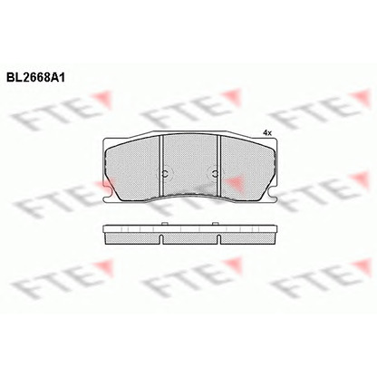 Фото Комплект тормозных колодок, дисковый тормоз FTE BL2668A1