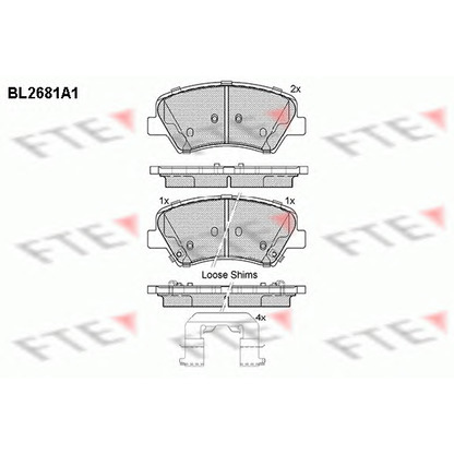 Photo Kit de plaquettes de frein, frein à disque FTE BL2681A1