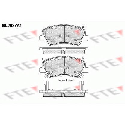 Фото Комплект тормозных колодок, дисковый тормоз FTE BL2687A1